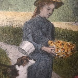 Matted and unframed print by American Painter Jennie Augusta Brownscombe